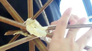 Use masking tape to join the bamboo together