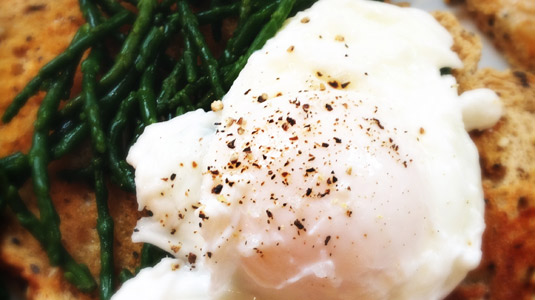 Poached Egg and Samphire on Toast